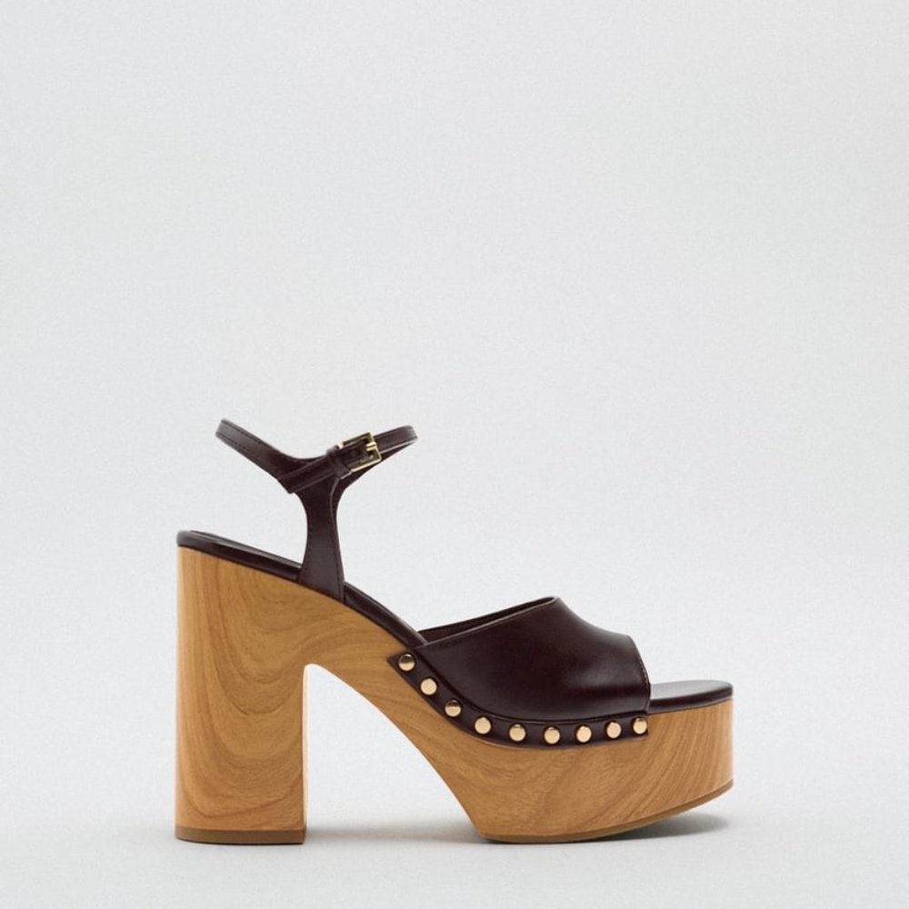 Zara Brown Platform Sandals